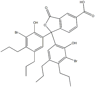 1,1-Bis(5-bromo-6-hydroxy-3,4-dipropylphenyl)-1,3-dihydro-3-oxoisobenzofuran-5-carboxylic acid 구조식 이미지