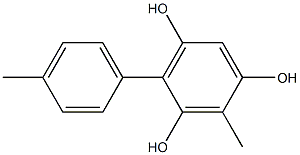 2-Methyl-4-(4-methylphenyl)benzene-1,3,5-triol 구조식 이미지