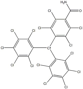 Bis(pentachlorophenyl)(4-carbamoyl-2,3,5,6-tetrachlorophenyl)methyl radical Structure