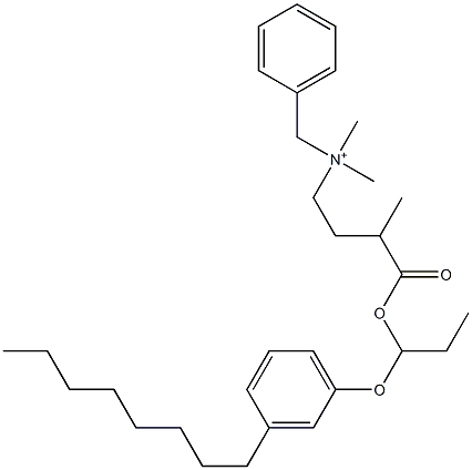 N,N-Dimethyl-N-benzyl-N-[3-[[1-(3-octylphenyloxy)propyl]oxycarbonyl]butyl]aminium Structure