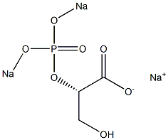 [S,(-)]-3-Hydroxy-2-[di(sodiooxy)phosphinyloxy]propionic acid sodium salt Structure
