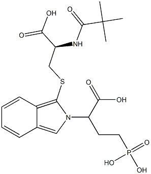 S-[2-(3-Phosphono-1-carboxypropyl)-2H-isoindol-1-yl]-N-pivaloyl-L-cysteine 구조식 이미지