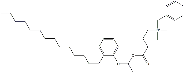 N,N-Dimethyl-N-benzyl-N-[3-[[1-(2-tetradecylphenyloxy)ethyl]oxycarbonyl]butyl]aminium Structure