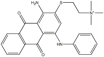 N,N,N-Trimethyl-2-[[(1-amino-4-anilino-9,10-anthraquinon)-2-yl]thio]ethanaminium Structure