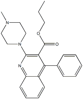 2-(4-Methyl-1-piperazinyl)-4-phenylquinoline-3-carboxylic acid propyl ester 구조식 이미지