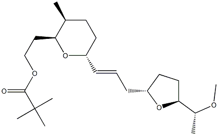 (2S,3S,6R)-3-Methyl-2-[2-(2,2-dimethylpropionyloxy)ethyl]-6-[(E)-3-[[(2S,5S)-5-[(R)-1-methoxyethyl]tetrahydrofuran]-2-yl]-1-propenyl]tetrahydro-2H-pyran Structure