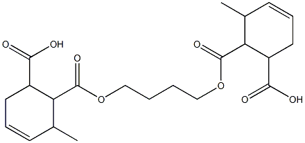 2-[4-(6-Carboxy-2-methyl-3-cyclohexenylcarbonyloxy)butoxycarbonyl]-3-methyl-4-cyclohexene-1-carboxylic acid 구조식 이미지