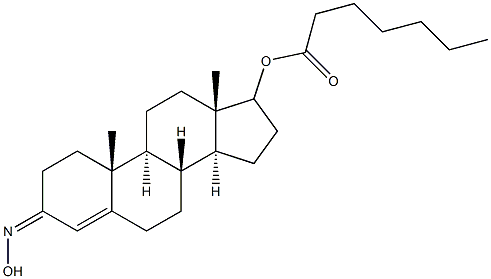 3-(Hydroxyimino)androst-4-en-17-ol 17-heptanoate 구조식 이미지