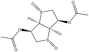 (3R,3aR,6R,6aR)-3,6-Bis(acetyloxy)-2,3,3a,5,6,6a-hexahydrothieno[3,2-b]thiophene 1,4-dioxide 구조식 이미지