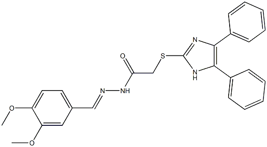 N'-[3,4-Dimethoxybenzylidene]-2-[(4,5-diphenyl-1H-imidazol-2-yl)thio]acetohydrazide 구조식 이미지