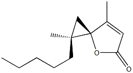 (2R,2'S)-3,2'-Dimethyl-2'-pentylspiro[furan-2(5H),1'-cyclopropan]-5-one 구조식 이미지