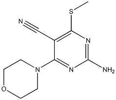 2-Amino-4-morpholino-6-(methylthio)pyrimidine-5-carbonitrile 구조식 이미지