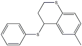 3,4-Dihydro-4-(phenylthio)-6-methyl-2H-1-benzothiopyran 구조식 이미지
