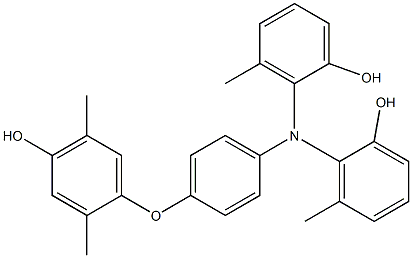 N,N-Bis(2-hydroxy-6-methylphenyl)-4-(4-hydroxy-2,5-dimethylphenoxy)benzenamine 구조식 이미지