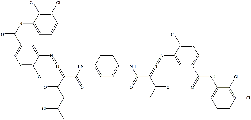 3,3'-[2-(1-Chloroethyl)-1,4-phenylenebis[iminocarbonyl(acetylmethylene)azo]]bis[N-(2,3-dichlorophenyl)-4-chlorobenzamide] Structure