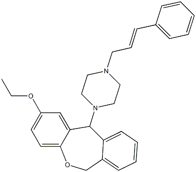 11-(4-Cinnamyl-1-piperazinyl)-2-ethoxy-6,11-dihydrodibenz[b,e]oxepin 구조식 이미지