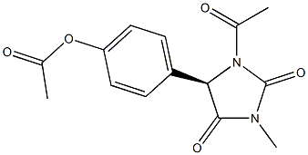 (5R)-1-Acetyl-5-(4-acetoxyphenyl)-3-methyl-2,4-imidazolidinedione 구조식 이미지