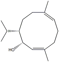 (1R,2S,5E,9E)-2-Isopropyl-5,9-dimethyl-5,9-cyclodecadiene-1-ol 구조식 이미지