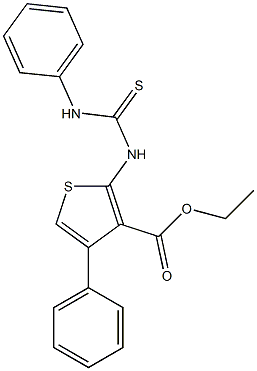 2-(3-Phenylthioureido)-4-phenylthiophene-3-carboxylic acid ethyl ester Structure