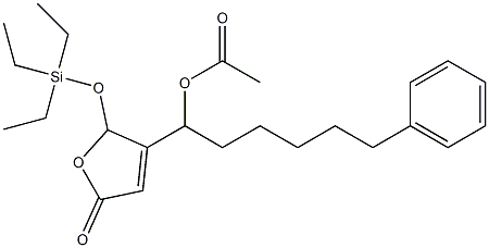 Acetic acid 1-[[2,5-dihydro-5-oxo-2-(triethylsiloxy)furan]-3-yl]-6-phenylhexyl ester 구조식 이미지