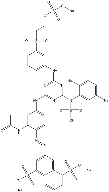 3-[2-Acetylamino-4-[4-(2,5-disodiosulfoanilino)-6-[3-[2-(sodiosulfooxy)ethylsulfonyl]anilino]-1,3,5-triazin-2-ylamino]phenylazo]-1,5-naphthalenedisulfonic acid disodium salt 구조식 이미지