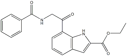 7-[2-(Benzoylamino)acetyl]-1H-indole-2-carboxylic acid ethyl ester 구조식 이미지