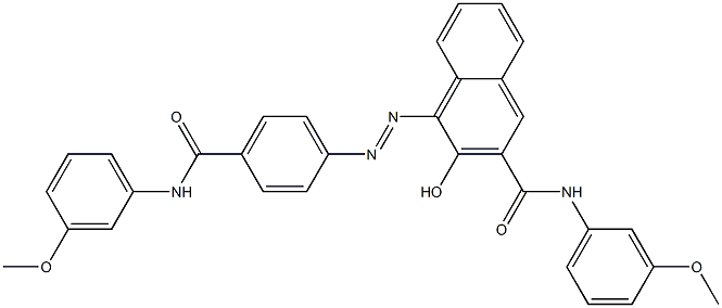 4-[[4-[[(3-Methoxyphenyl)amino]carbonyl]phenyl]azo]-3-hydroxy-N-(3-methoxyphenyl)-2-naphthalenecarboxamide 구조식 이미지