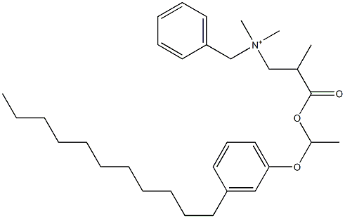 N,N-Dimethyl-N-benzyl-N-[2-[[1-(3-undecylphenyloxy)ethyl]oxycarbonyl]propyl]aminium 구조식 이미지