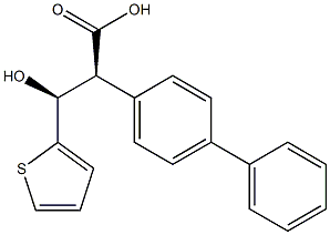 (2S,3S)-2-(4-Phenylphenyl)-3-hydroxy-3-(2-thienyl)propionic acid 구조식 이미지