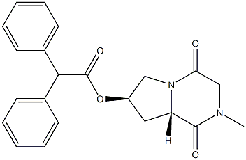 (6S,8R)-4-Methyl-8-(diphenylacetyloxy)-1,4-diazabicyclo[4.3.0]nonane-2,5-dione Structure