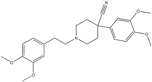 4-(3,4-Dimethoxyphenyl)-1-[2-(3,4-dimethoxyphenyl)ethyl]piperidine-4-carbonitrile 구조식 이미지