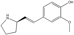 2-Methoxy-4-[(E)-2-[(2R)-2-pyrrolidinyl]ethenyl]phenol 구조식 이미지