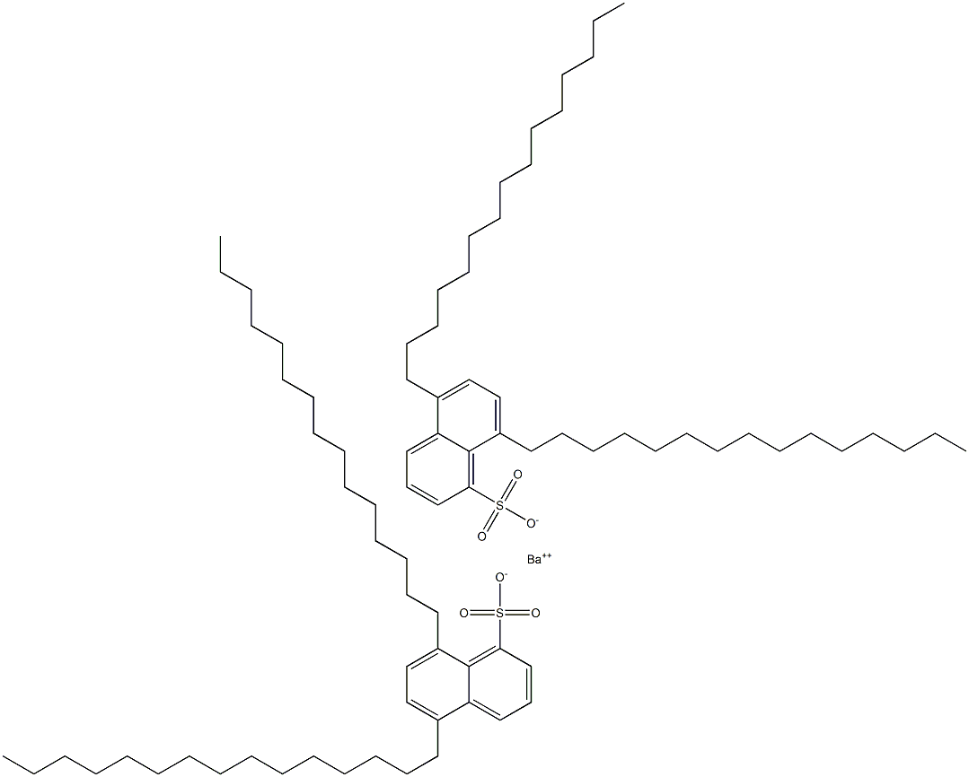 Bis(5,8-dipentadecyl-1-naphthalenesulfonic acid)barium salt Structure