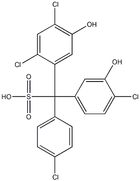 (4-Chlorophenyl)(4-chloro-3-hydroxyphenyl)(2,4-dichloro-5-hydroxyphenyl)methanesulfonic acid 구조식 이미지