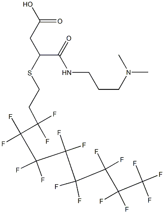 3-[[3-(Dimethylamino)propyl]carbamoyl]-3-[(3,3,4,4,5,5,6,6,7,7,8,8,9,9,10,10,10-heptadecafluorodecyl)thio]propionic acid 구조식 이미지