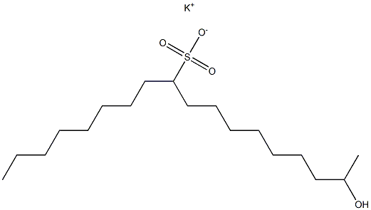 17-Hydroxyoctadecane-9-sulfonic acid potassium salt Structure