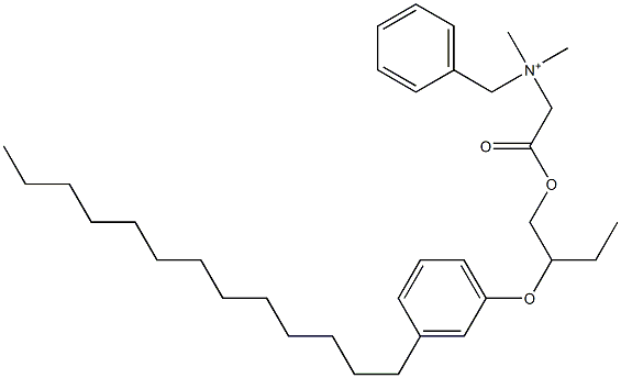 N,N-Dimethyl-N-benzyl-N-[[[2-(3-tridecylphenyloxy)butyl]oxycarbonyl]methyl]aminium 구조식 이미지