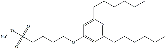 4-(3,5-Dihexylphenoxy)butane-1-sulfonic acid sodium salt Structure