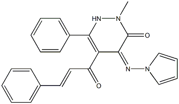 4-Pyrrolizino-5-[1-oxo-3-(phenyl)-2-propenyl]-2-methyl-6-phenylpyridazin-3(2H)-one Structure