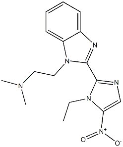 1-(2-Dimethylaminoethyl)-2-(5-nitro-1-ethyl-1H-imidazol-2-yl)-1H-benzimidazole 구조식 이미지