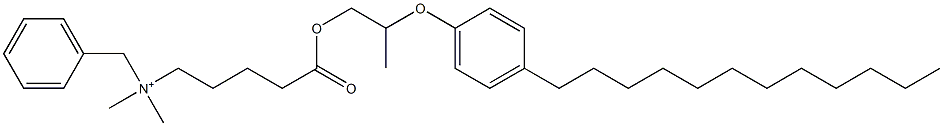 N,N-Dimethyl-N-benzyl-N-[4-[[2-(4-dodecylphenyloxy)propyl]oxycarbonyl]butyl]aminium 구조식 이미지