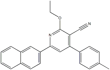 4-(p-Tolyl)-6-(2-naphtyl)-2-ethoxypyridine-3-carbonitrile Structure