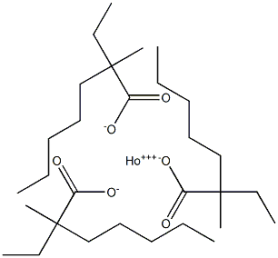 Tris(2-ethyl-2-methylheptanoic acid)holmium salt Structure