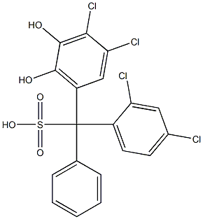 (2,4-Dichlorophenyl)(3,4-dichloro-5,6-dihydroxyphenyl)phenylmethanesulfonic acid 구조식 이미지