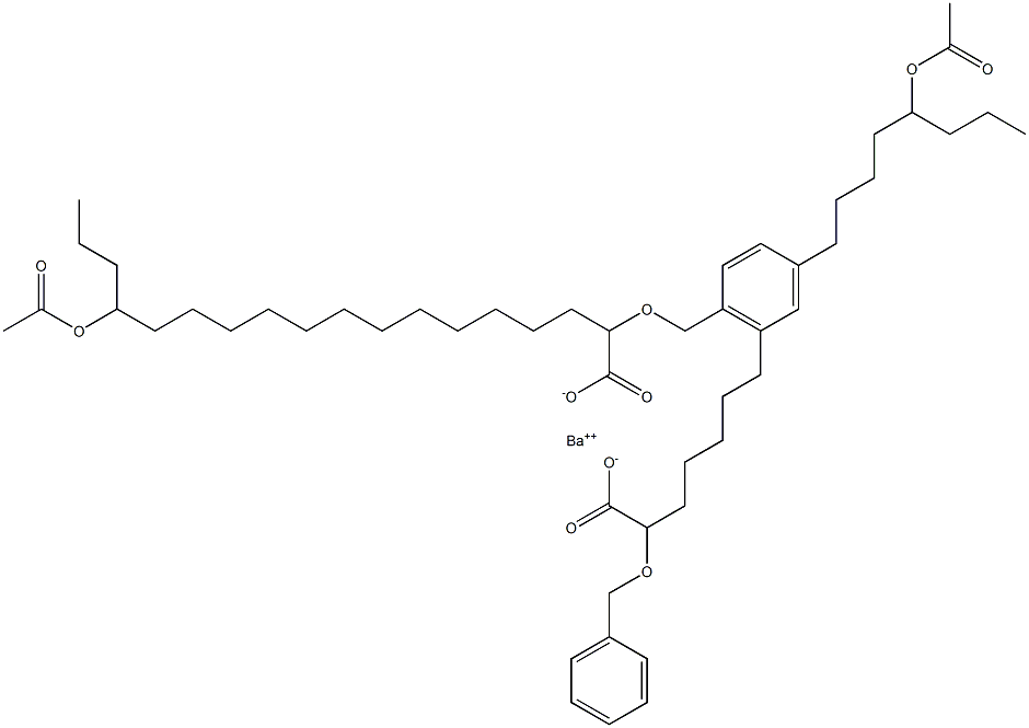 Bis(2-benzyloxy-15-acetyloxystearic acid)barium salt 구조식 이미지