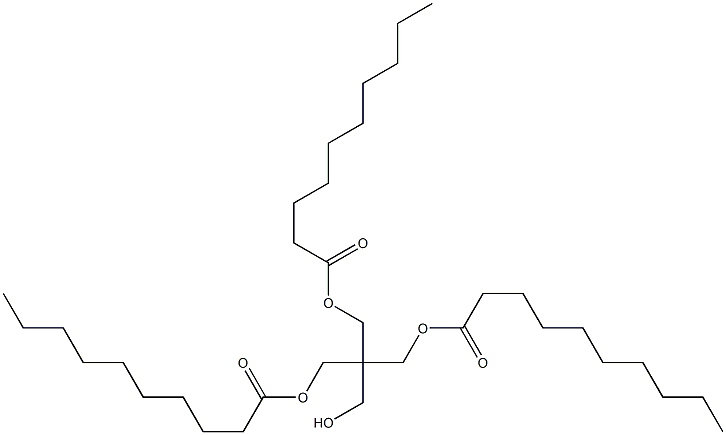 Didecanoic acid 2-(hydroxymethyl)-2-[(decanoyloxy)methyl]-1,3-propanediyl ester Structure