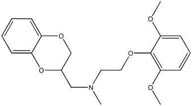 N-Methyl-N-[2-(2,6-dimethoxyphenoxy)ethyl]-2,3-dihydro-1,4-benzodioxin-2-methanamine 구조식 이미지