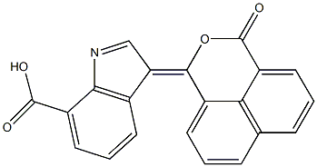 3-(3-Oxo-1H,3H-naphtho[1,8-cd]pyran-1-ylidene)-3H-indole-7-carboxylic acid Structure