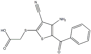 [[4-Amino-3-cyano-5-benzoylthiophen-2-yl]thio]acetic acid Structure