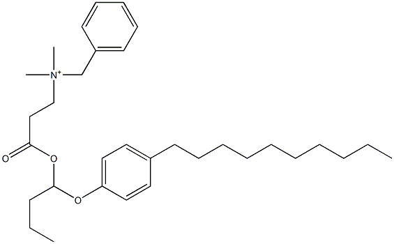 N,N-Dimethyl-N-benzyl-N-[2-[[1-(4-decylphenyloxy)butyl]oxycarbonyl]ethyl]aminium 구조식 이미지